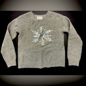 Girl’s Silver Shimmer Snowflake Sweater - 10/12